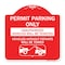 Signmission Permit Parking Unauthorized Vehicles Ticketed Vehicles w/o Permits W Alum, 18" x 18", RW-1818-23310 A-DES-RW-1818-23310 - alternate 1